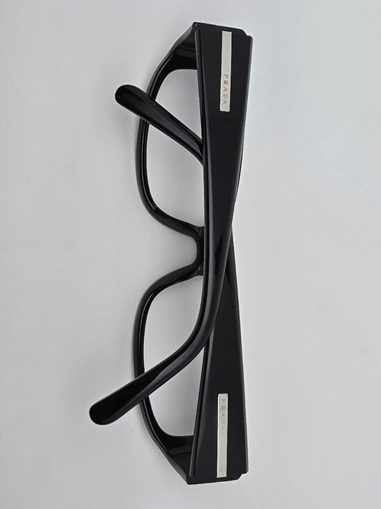 Prada SPR 03E 1AB-1A1 Gloss Black Sunglasses Frame Italy 53-14-120 Y2K main image 10
